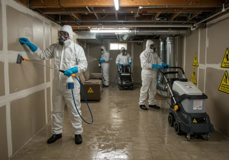 Basement Moisture Removal and Structural Drying process in Athens, AL